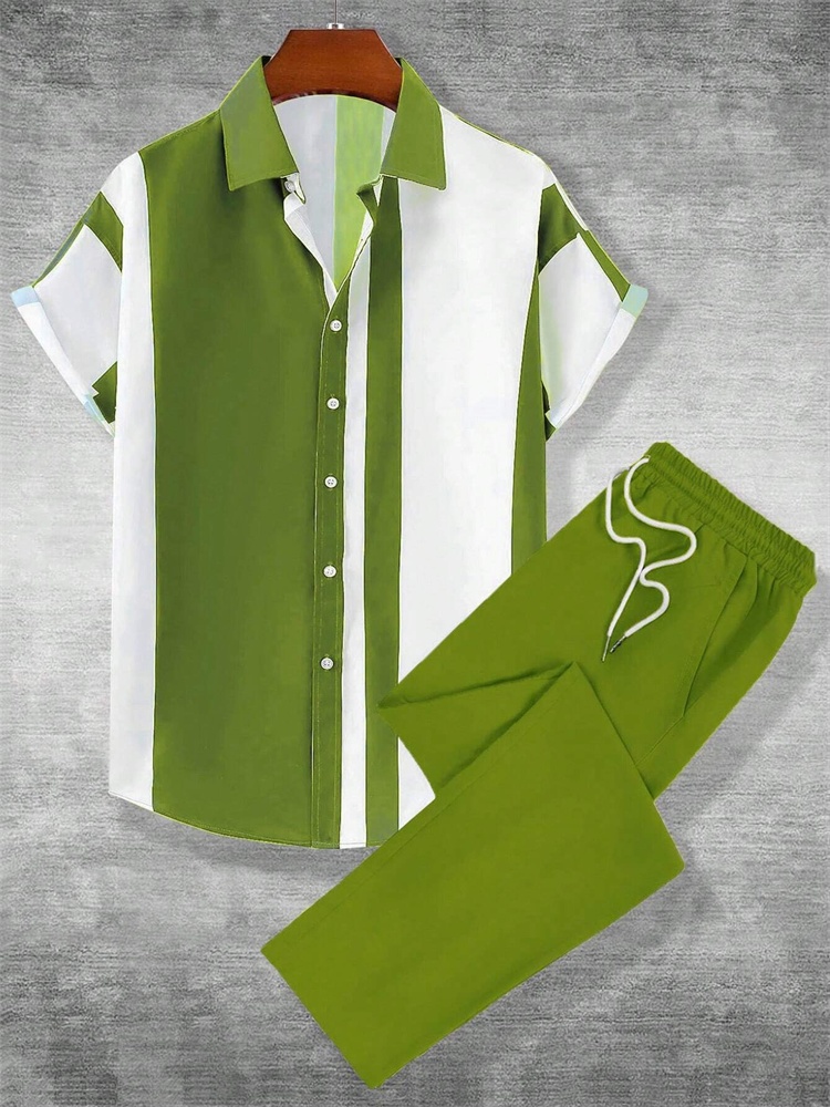 2025 الخريف بسيط مخطط ثلاثية ا - مراجعة Street Fashion Men 2025 وسعره